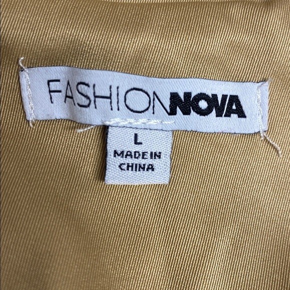 Fashion Nova Trench Coat Warming My Heart Faux Fur Lined Fleece Khaki Tan Large - Picture 2 of 15